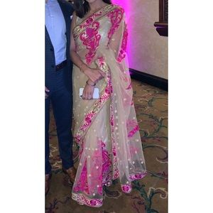 Gold and pink Sari